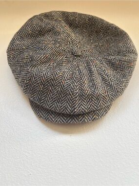 Mucros Weavers Trinity Irish Flat Cap - XL Herringbone Wool Tweed